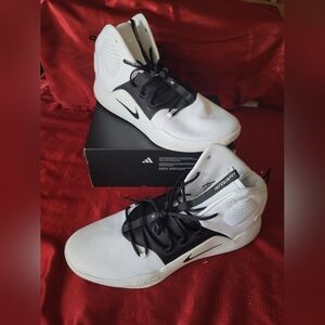 adidas White and Black High-Top Athletic Shoes